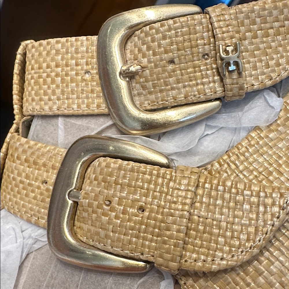 New Sam Edelman Beige Woven Gladiator Sandals NWT - Picture 12 of 16